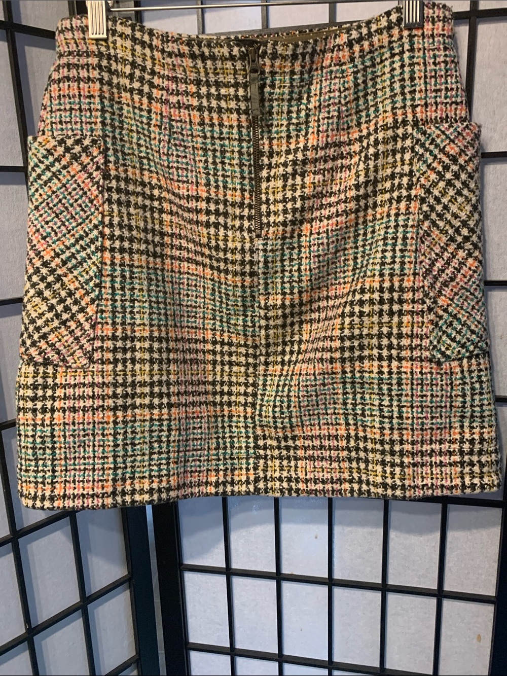 Maeve by Anthropologie Multicolor Tweed Mini Skirt - Pastel Plaid         Size 4 - Picture 2 of 7